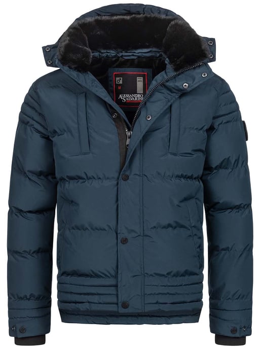 Alessandro Salvarini Herren Winterjacke AS-281 mit Teddyfell & abnehmbarer Kapuze - Image 1