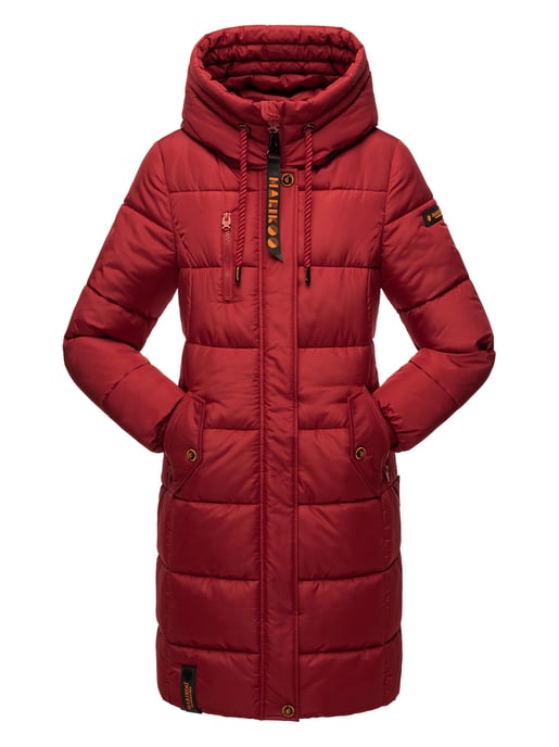 Marikoo Damen Winterjacke – Lange Steppjacke mit Kapuze & vielen Taschen - Image 1