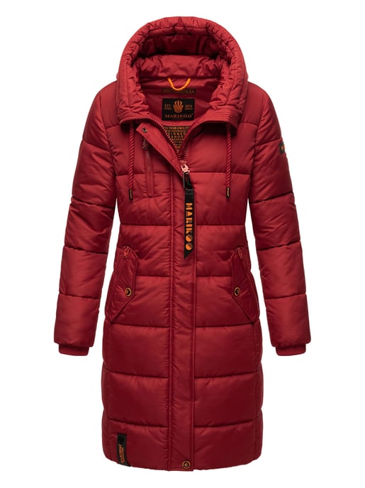Marikoo Damen Winterjacke – Lange Steppjacke mit Kapuze & vielen Taschen - Image 2