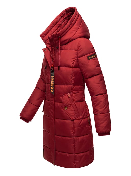 Marikoo Damen Winterjacke – Lange Steppjacke mit Kapuze & vielen Taschen - Image 3