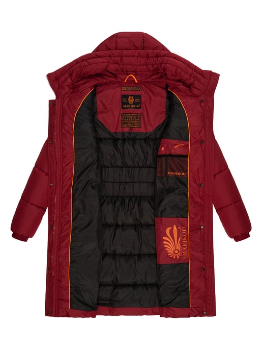 Marikoo Damen Winterjacke – Lange Steppjacke mit Kapuze & vielen Taschen - Image 6