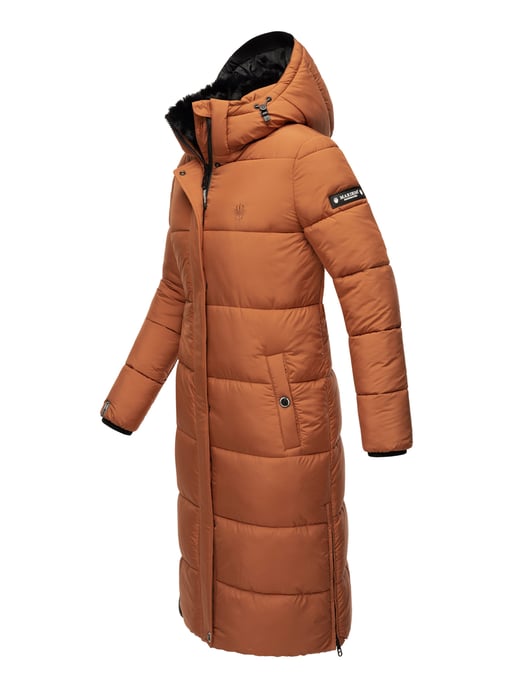 Marikoo Damen Winterjacke – Lange Steppjacke mit abnehmbarer Kapuze - Image 3