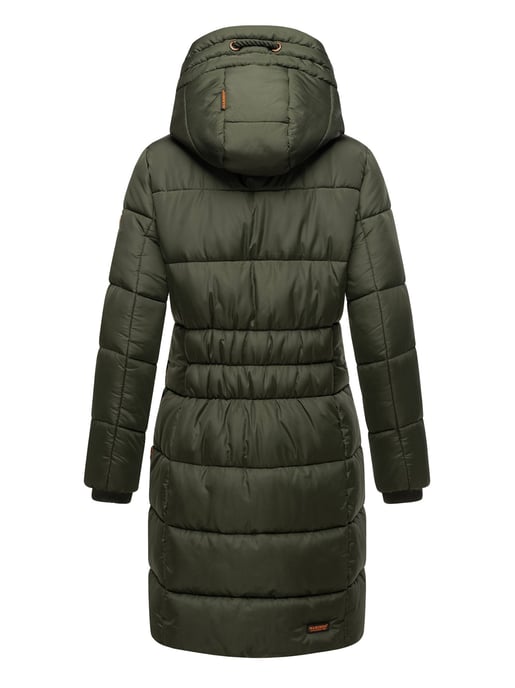 Marikoo Damen Winterjacke – Lange Steppjacke mit Kapuze & vielen Taschen - Image 5