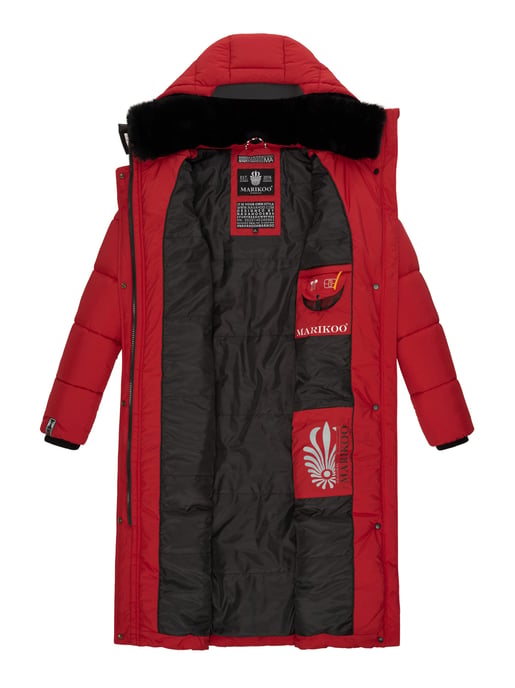 Marikoo Damen Winterjacke – Lange Steppjacke mit abnehmbarer Kapuze - Image 6