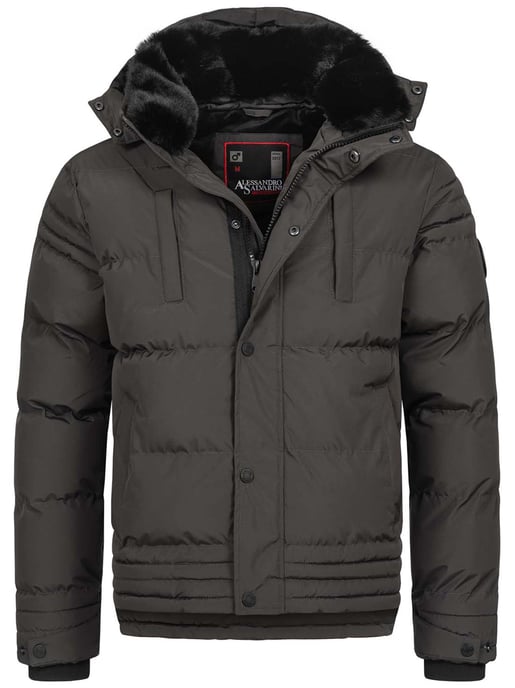 Alessandro Salvarini Herren Winterjacke AS-281 mit Teddyfell & abnehmbarer Kapuze - Image 1