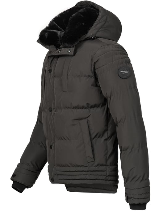 Alessandro Salvarini Herren Winterjacke AS-281 mit Teddyfell & abnehmbarer Kapuze - Image 4