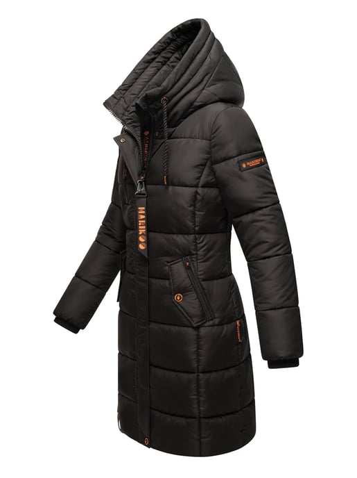Marikoo Damen Winterjacke – Lange Steppjacke mit Kapuze & vielen Taschen - Image 2