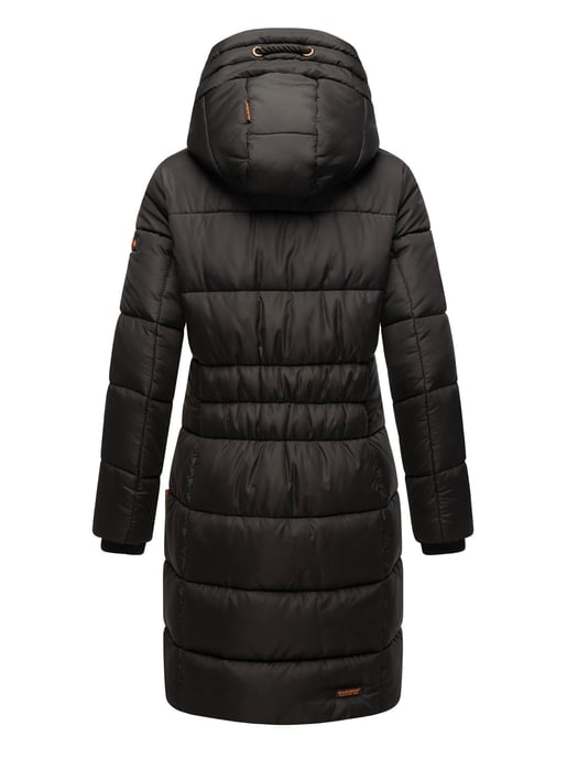 Marikoo Damen Winterjacke – Lange Steppjacke mit Kapuze & vielen Taschen - Image 4