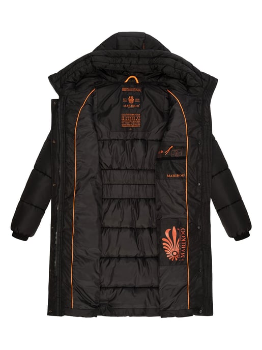 Marikoo Damen Winterjacke – Lange Steppjacke mit Kapuze & vielen Taschen - Image 5