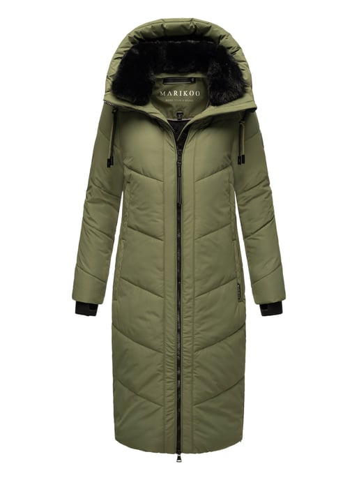 Marikoo Damen Winterjacke Nadaree – lang, warm & mit Kapuze - Image 1