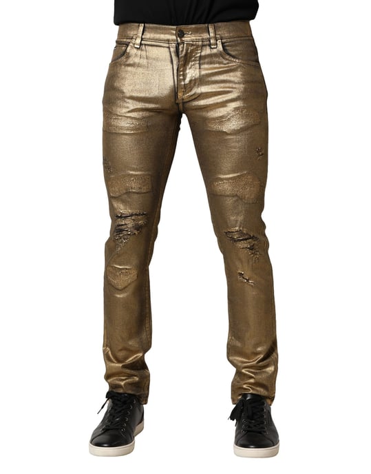 Metallisch ausgebleichte gerade Jeans - Image 2