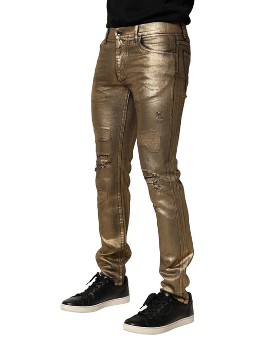 Metallisch ausgebleichte gerade Jeans - Image 3