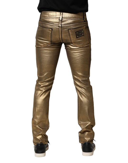 Metallisch ausgebleichte gerade Jeans - Image 4