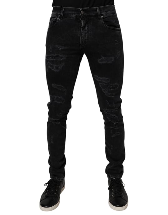 Schlanke Passform Zerrissene Jeans - Image 1