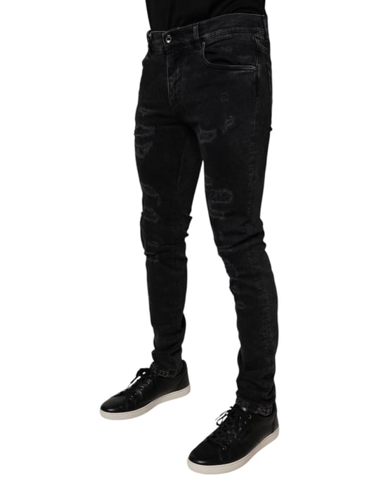 Schlanke Passform Zerrissene Jeans - Image 3