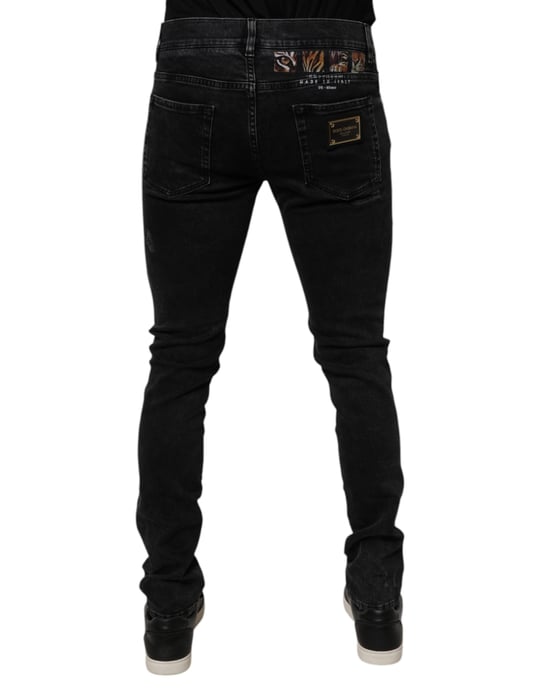 Schlanke Passform Zerrissene Jeans - Image 4