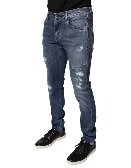 Schmal geschnittene Ripped Jeans - Image 3