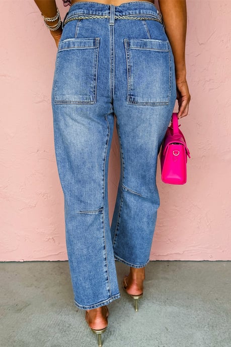 Gecropte Weite Denim-Jeans - Image 2