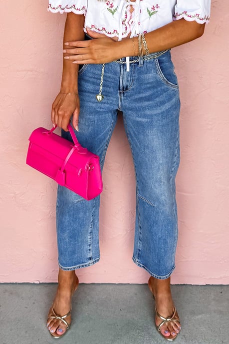 Gecropte Weite Denim-Jeans - Image 3