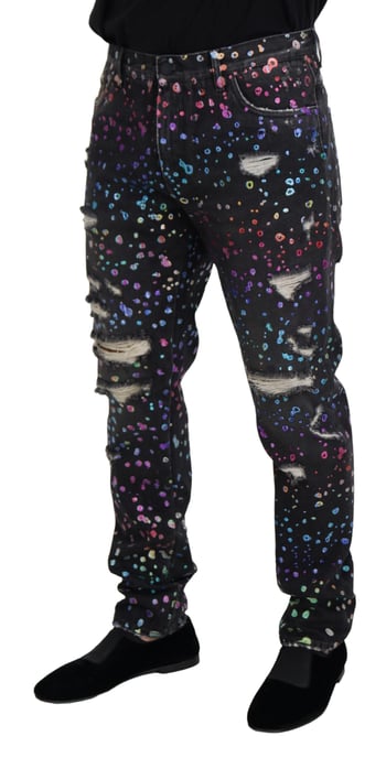 Regenbogen-Spritzer Zerrissene Jeans Pan73302 - Image 2