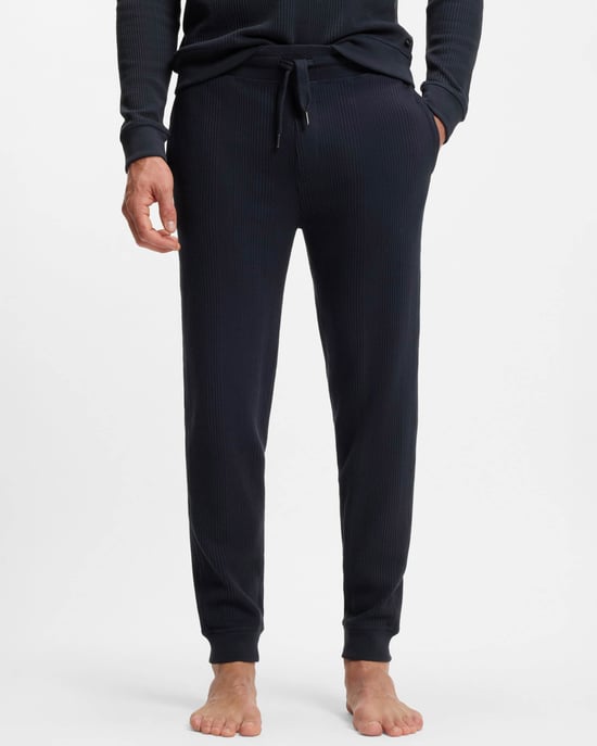Structure Loungewear-Hosen in Dunkelblau - Image 1