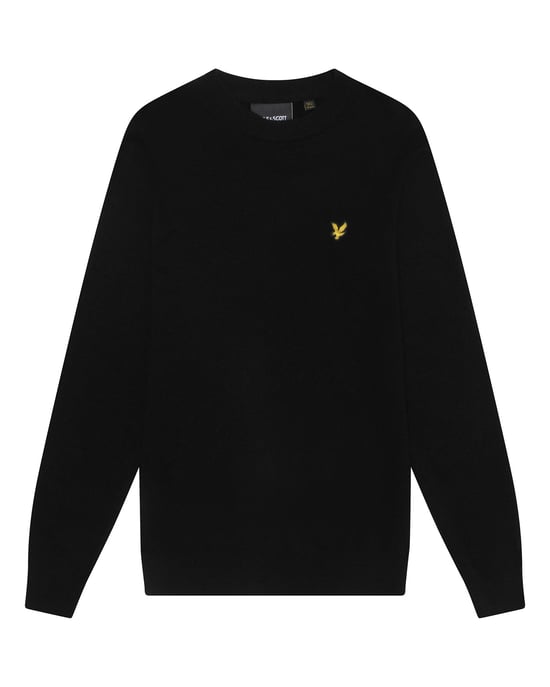 W155 Lammwollmix Rundhalspullover in Schwarz - Image 3