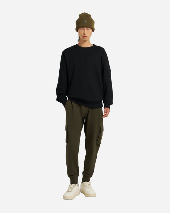 Hartsfield Rundhals Sweatshirt in Schwarz - Image 4