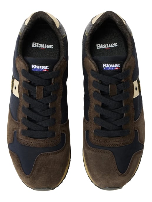 Blauer Blaue Leder Herren Sneaker - Image 4