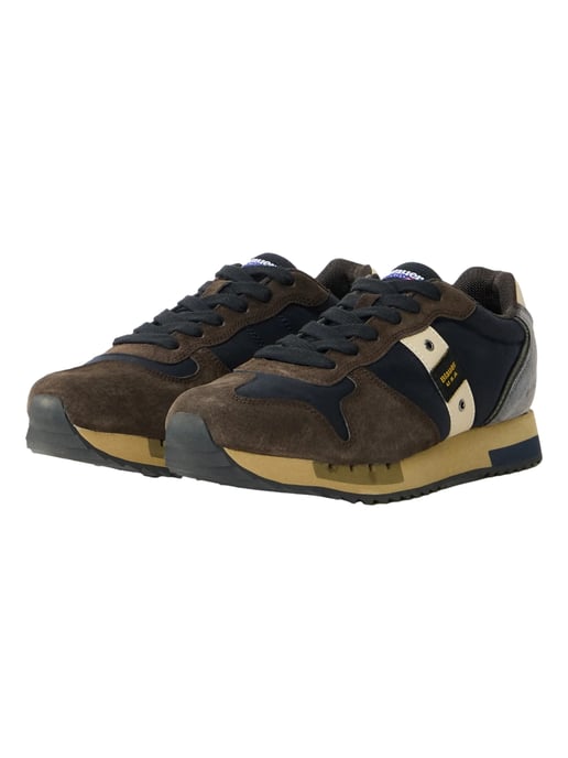 Blauer Blaue Leder Herren Sneaker - Image 5