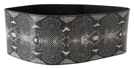 Ermanno Scervino Schwarzer Breiter Leder-Schlangenleder-Gürtel - Image 1
