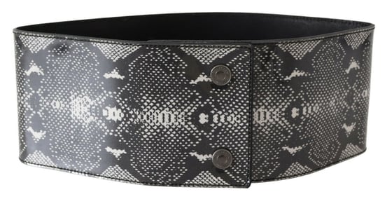 Ermanno Scervino Schwarzer Breiter Leder-Schlangenleder-Gürtel - Image 2