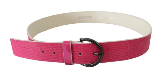 John Galliano Pink Leather Letter-Logo Design Rundschnallen-Gürtel - Image 3