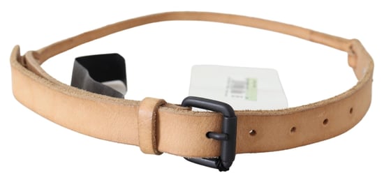 Scervino Straßenlicht braun schlanker Leder Gürtel mit schwarzer Logo Schnalle - Image 2