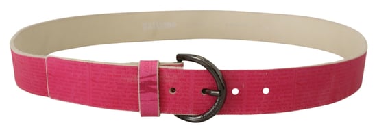 John Galliano Pink Leather Buchstabenlogo Runde Schnalle Taillengürtel - Image 3
