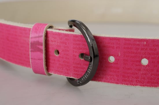 John Galliano Pink Leather Buchstabenlogo Runde Schnalle Taillengürtel - Image 4