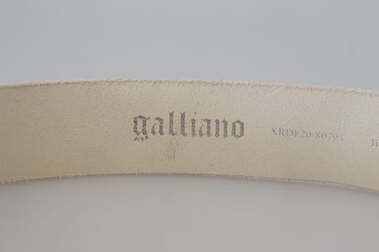 John Galliano Pink Leather Buchstabenlogo Runde Schnalle Taillengürtel - Image 5