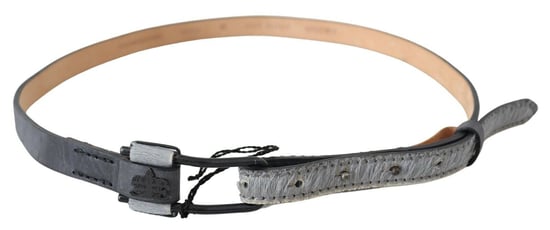 Ermanno Scervino Schwarzer Lederfransen Logo Schnallen Gürtel - Image 3