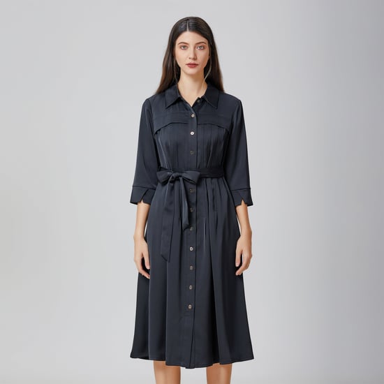 Hemdblusenkleid mit Ziernähten - Image 3