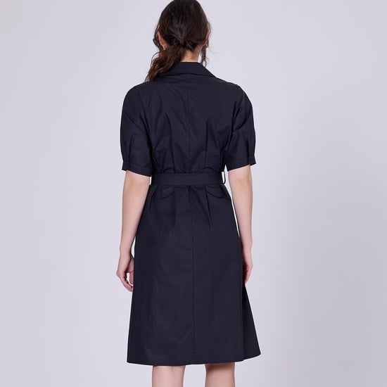Hemdblusenkleid aus Baumwolle mit Puffärmeln - Image 4