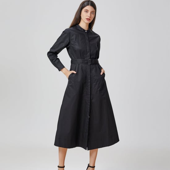 Hemdblusenkleid aus Baumwolle mit hohem Kragen - Image 2