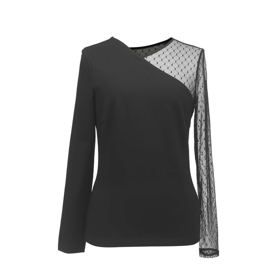Asymmetrische lange Ärmel aus Jersey und Tüll - Image 2