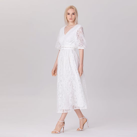 Kleid mit Puffärmeln und Spitze, inklusive Gürtel - Image 3