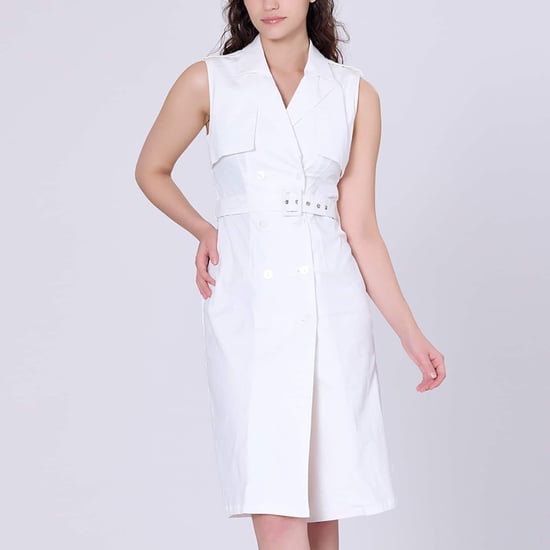 ärmelloses Kleid im Trenchcoat-Stil mit doppelter Knopfleiste - Image 3