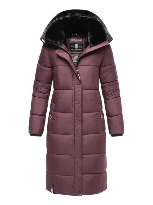 Marikoo Damen Winterjacke – Lange Steppjacke mit abnehmbarer Kapuze - Image 1