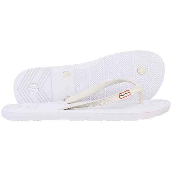 Hunter Logo Damen Flip-Flops in Weiß - Image 4