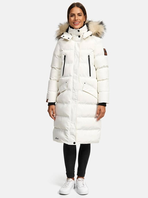 Marikoo Damen Winterjacke – Schneesternchen, lang mit Kapuze & Fellkragen - Image 3