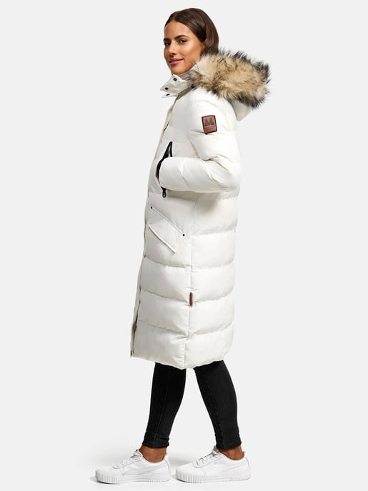 Marikoo Damen Winterjacke – Schneesternchen, lang mit Kapuze & Fellkragen - Image 4