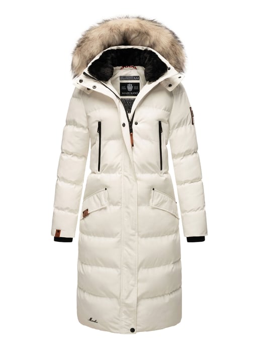 Marikoo Damen Winterjacke – Schneesternchen, lang mit Kapuze & Fellkragen - Image 5