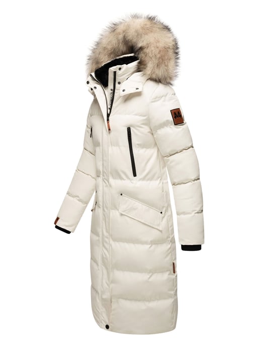 Marikoo Damen Winterjacke – Schneesternchen, lang mit Kapuze & Fellkragen - Image 6