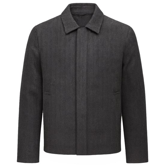 Lyle & Scott Fischgrat Herren Schwarz Wolljacke - Image 1